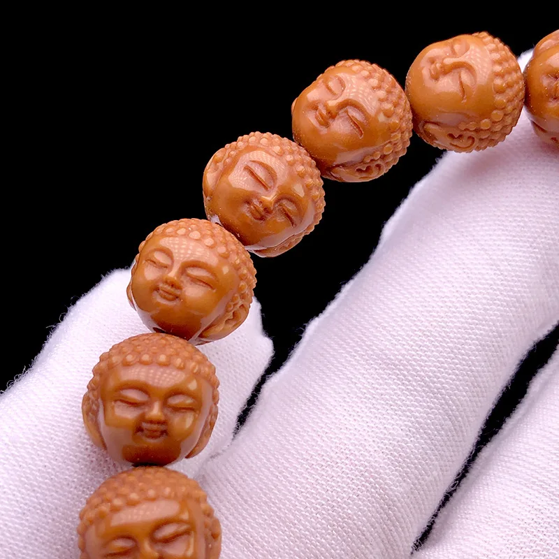 Wild Monkey Head Walnut Seiko Carved Baby Buddha Handmade Carving Rosary Single Circle Source Supply Bracelet