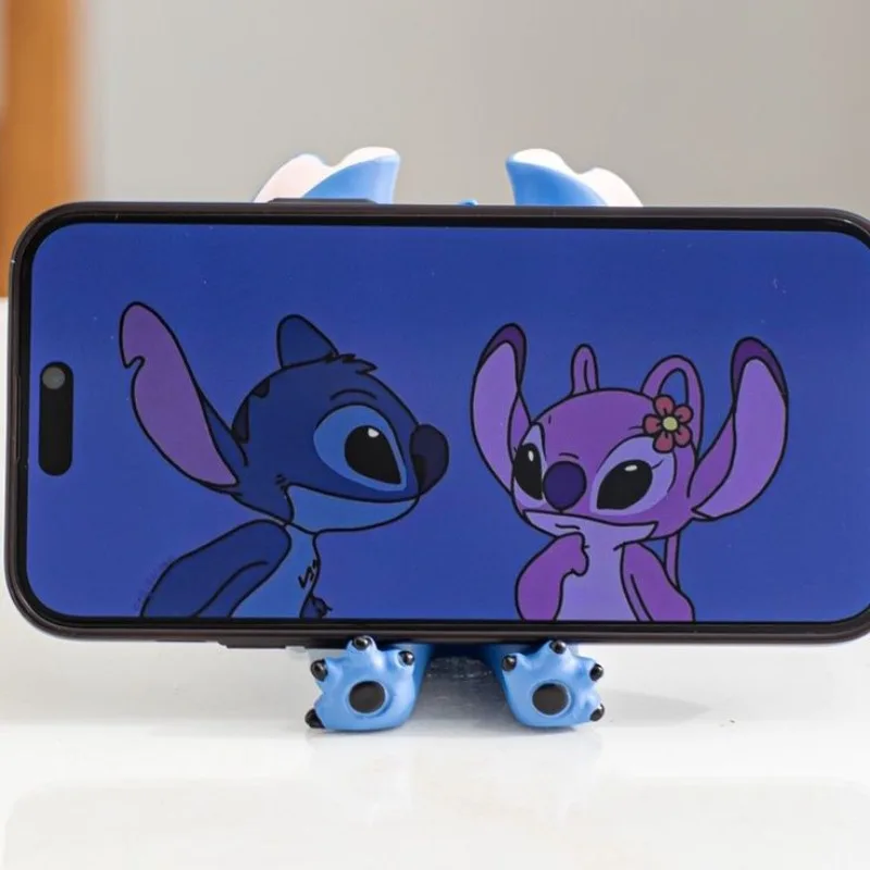 Disney Lilo and Stitch Cartoon Stitch supporto per cellulare creativo personaggio di animazione ornamento da tavolo regalo di compleanno di moda