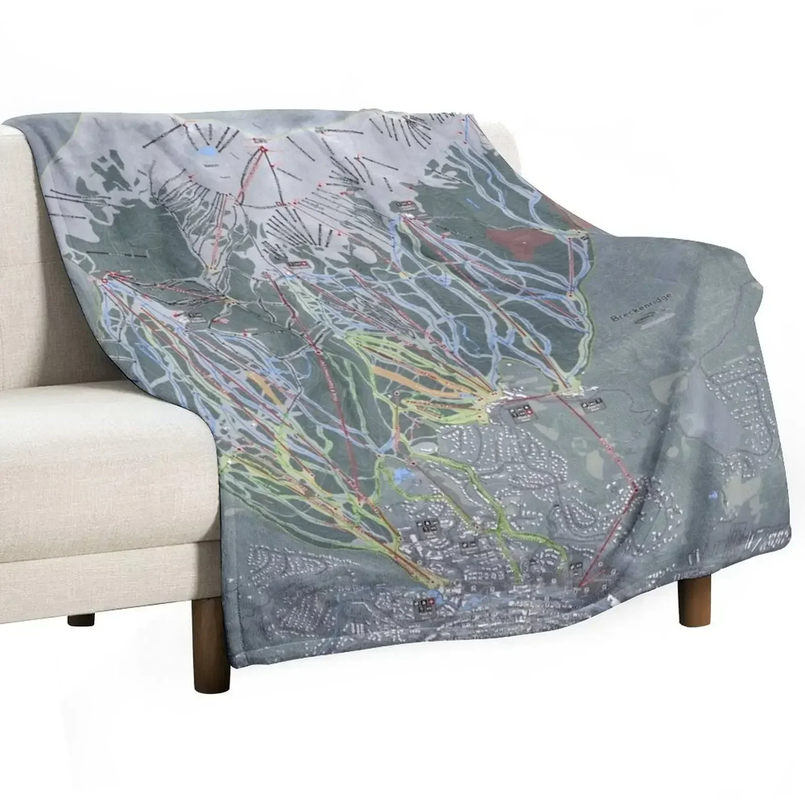 Breckenridge Resort Trail Map Throw Blanket Decorative Sofas anime Stuffeds Blankets