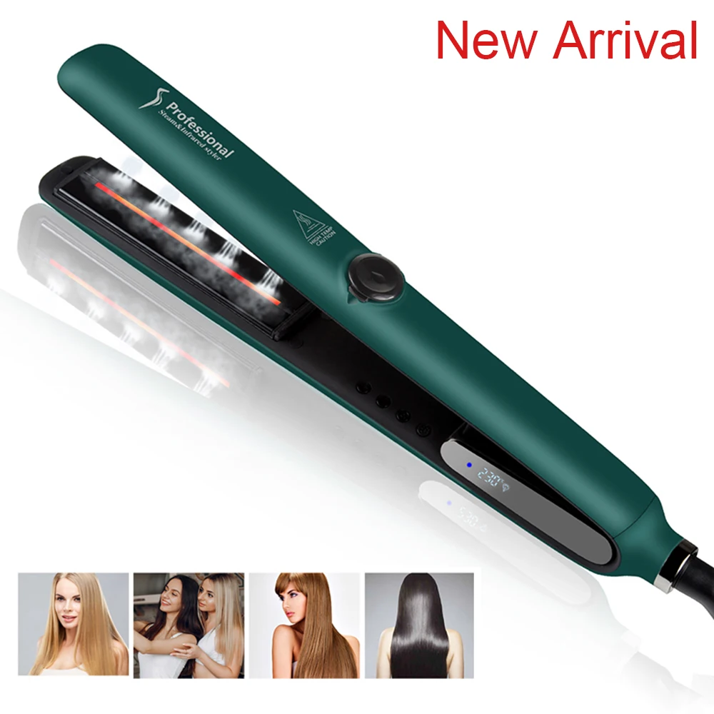 

Professional Hair Straightener Ceramic Coating Plates LCD Display Flat Iron MCH Heating Hair Styling Tools with Infrared