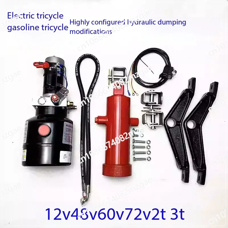 Multi-Voltage Hydraulic Dump Conversion 12V-72V, Electronically Controlled Lifting System for Fuel Vehicle to Electric Tipping