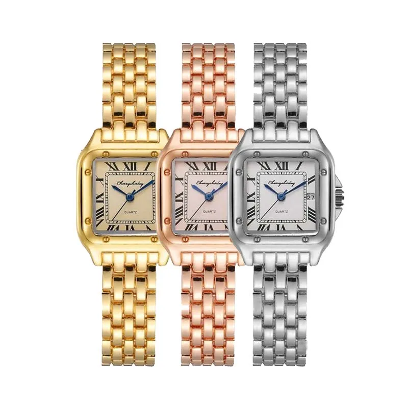 Luxury Ladies Gift Quartz Watches Women Fashion Gold Wristwatches Qualities Female Roman Scale Date Clock Reloj De Mujer