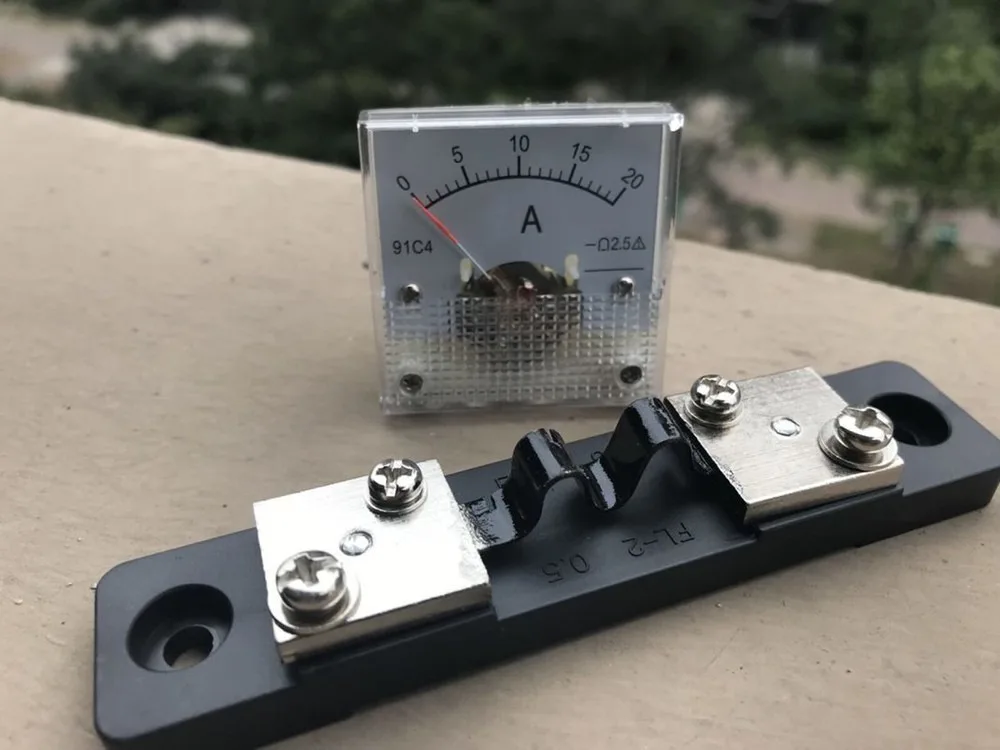 US Stock 1pc DC 0~20A 91C4 75mV New Analog AMP Panel Meter+ Shunt