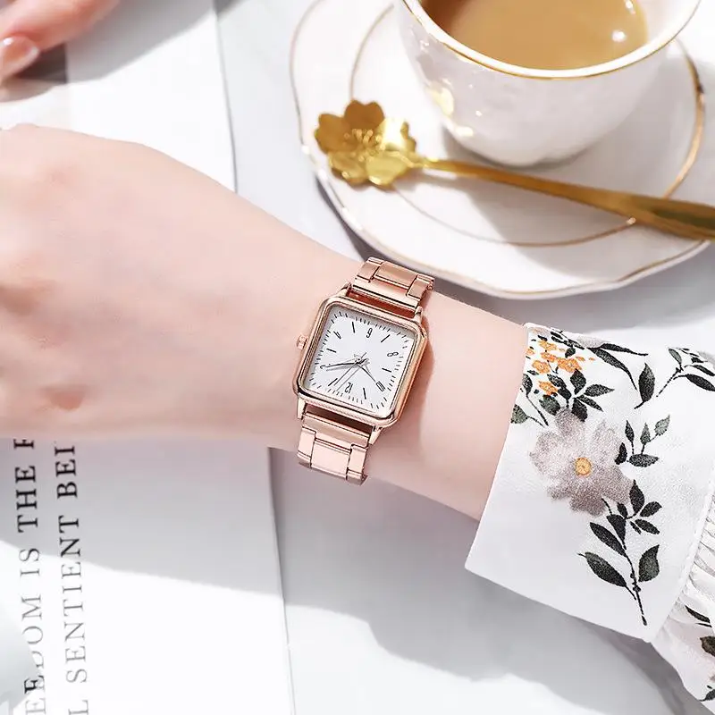 Luxury Women Watches Business Alloy Strap Wristwatch Ladies Quartz Watch Luminous Square Clock Gift Montre Femme Relogio