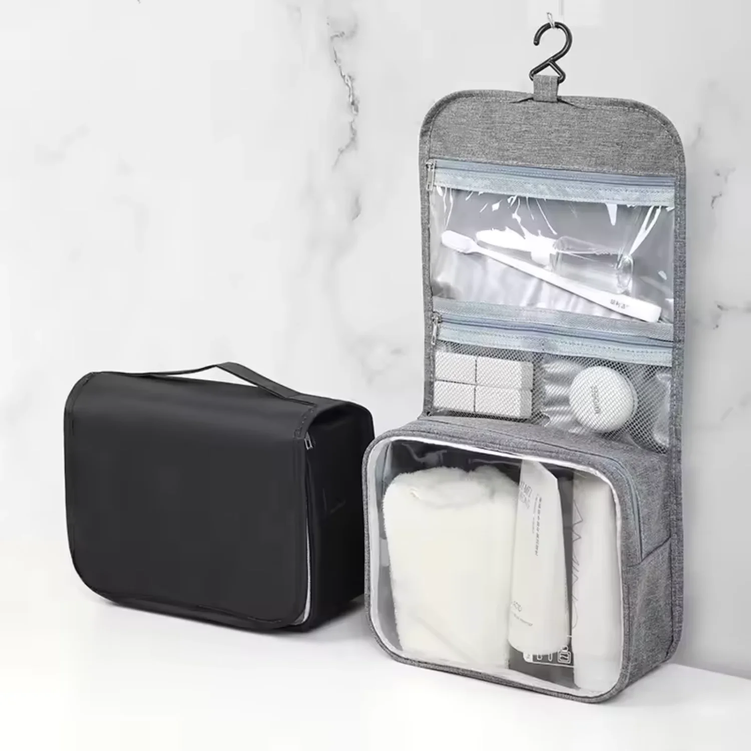 

Women Travel Makeup Essentials With Hanging Hook Multifunction For Ladies
