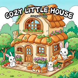 COZY LITTLE HOUSE Bold-easy Patterns Coloring Book for Adults Cute Drawing Book Perfect Gift for Party and Birthday