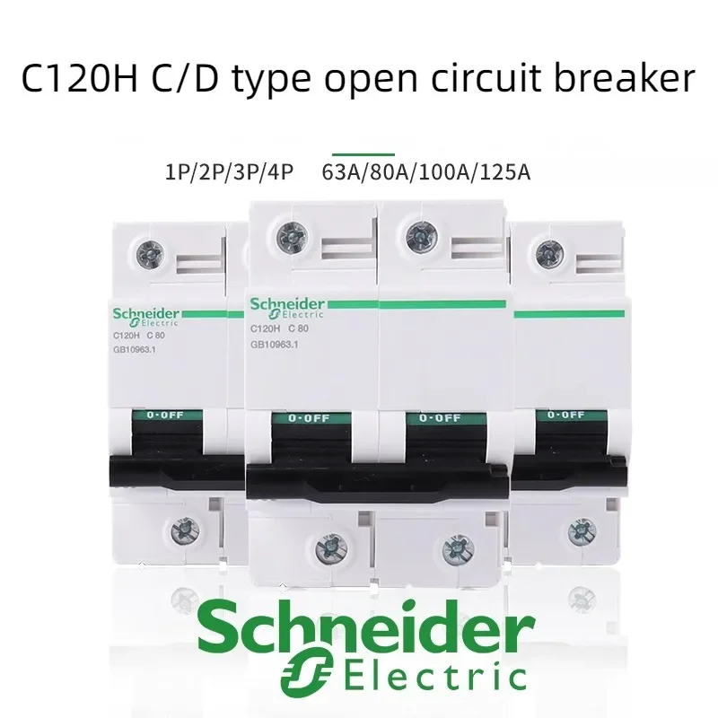 

Schneider Electric C120H High Current Circuit Breaker 63A 80A 100A 125A 1P 2P 3P 4P C Type/ D Type
