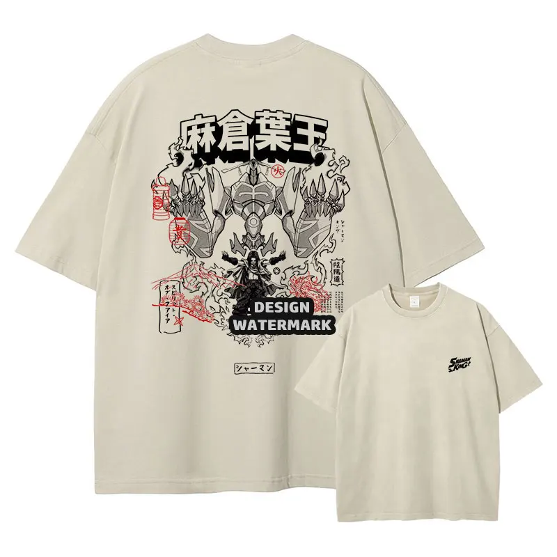 

Anime S-Shaman K-King T-shirts Oversized Vintage Washed Asakura You T Shirt Anna Manta Amidamaru Tao Ren Tops Tees 100% Cotton