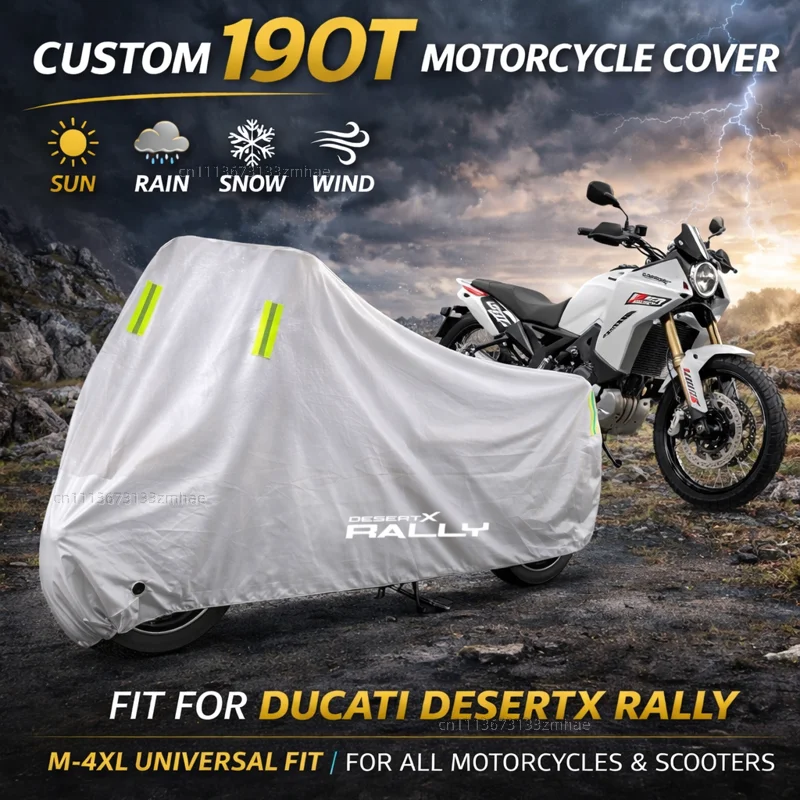 

For Ducati DesertX DESERTX Desert X DESERT-X 2026 Motorcycle Cover Waterproof Heavy Duty Outdoor Rain Dust Sun Protector