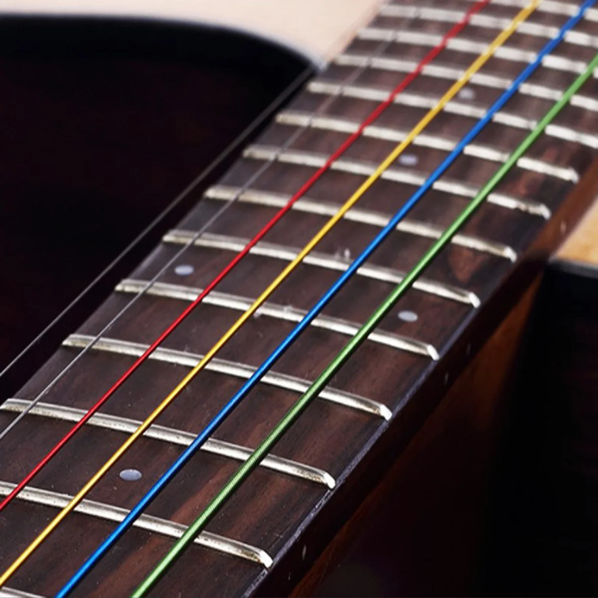 

6pcs Colored Guitar Strings Stainless Steel For Acoustic Folk Guitar Replacement Strings Steel String