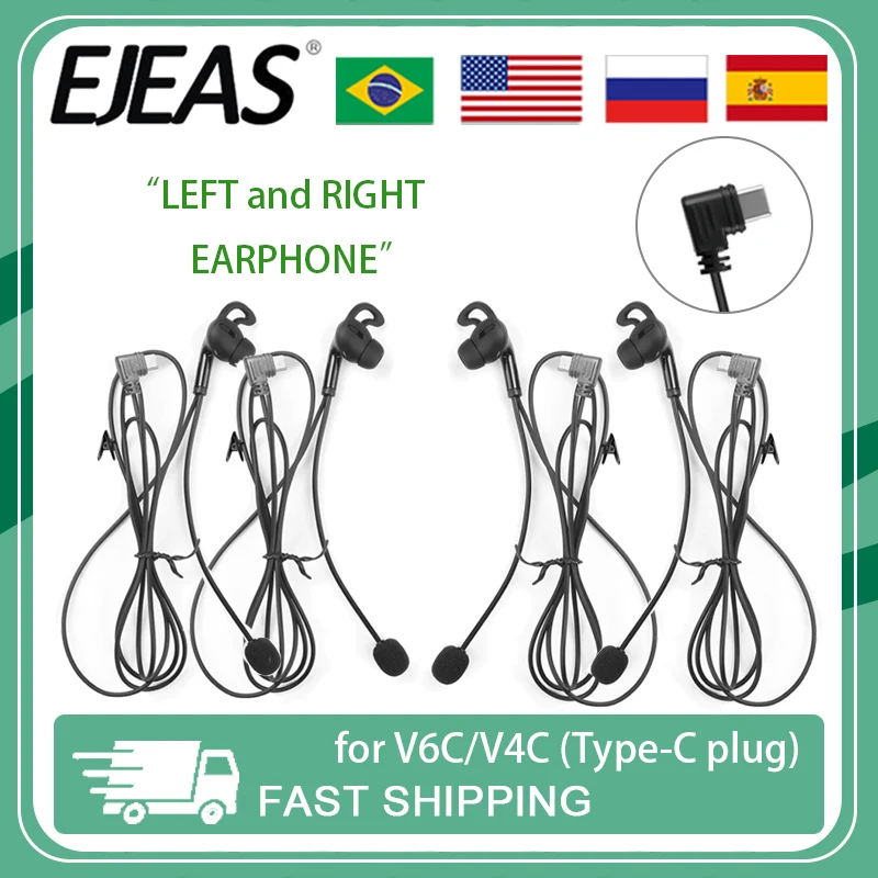 

EJEAS Left/Right TYPE-C Jack Football Referee In-ear Earphones Judge Intercom Headset Referee Interphone Headphone Accessories
