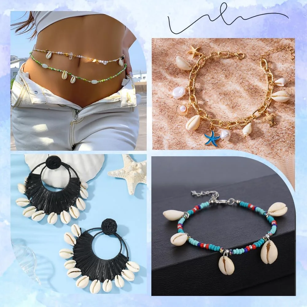 9/30/60pcs white shell shaped beads, can be used for DIY bracelet, necklace, jewelry making