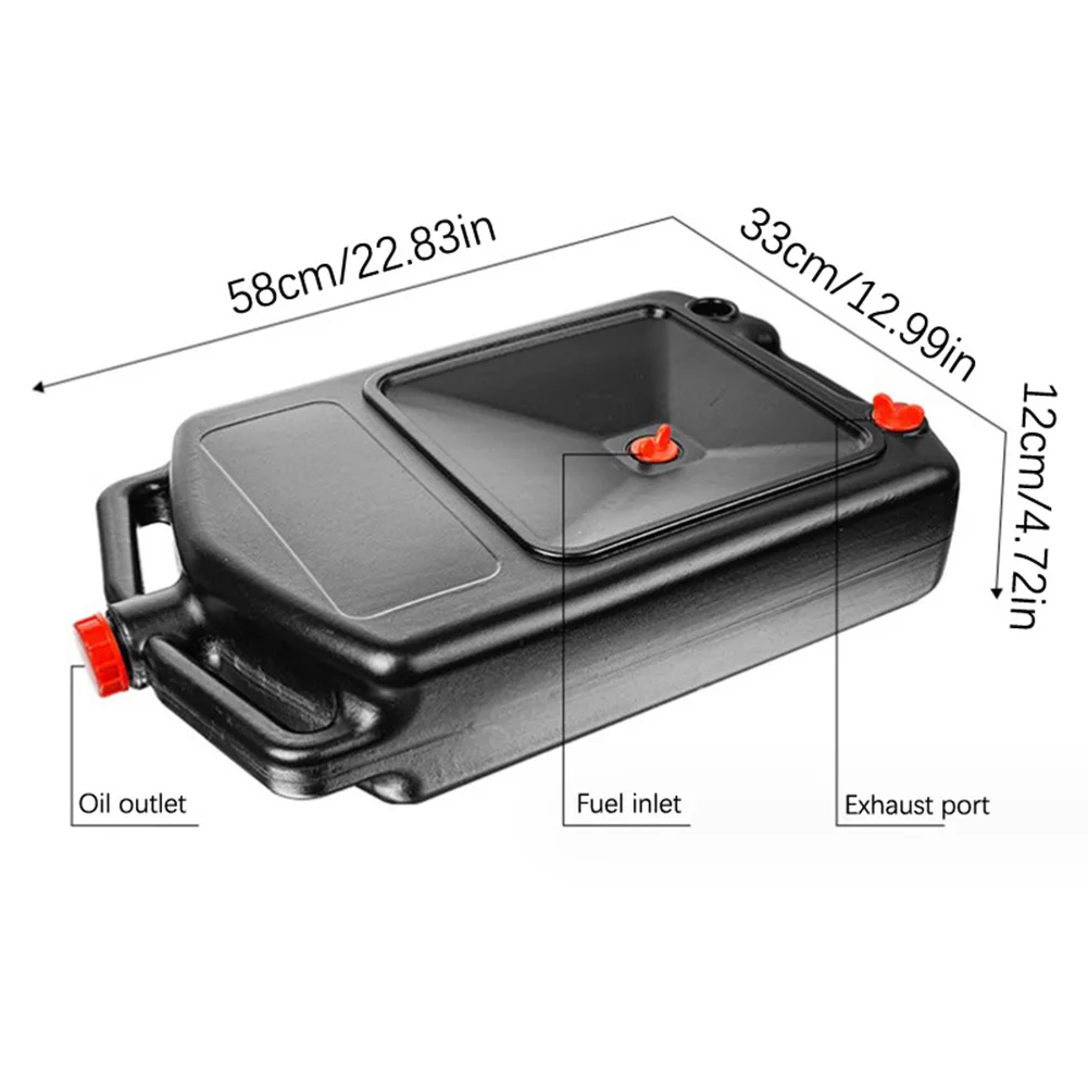8-15L Black Plastic Oil Drain Pan Tool Tray With Spout Handle For Car Auto Engine Gearbox Waste Oil Receiver Garage Equipment