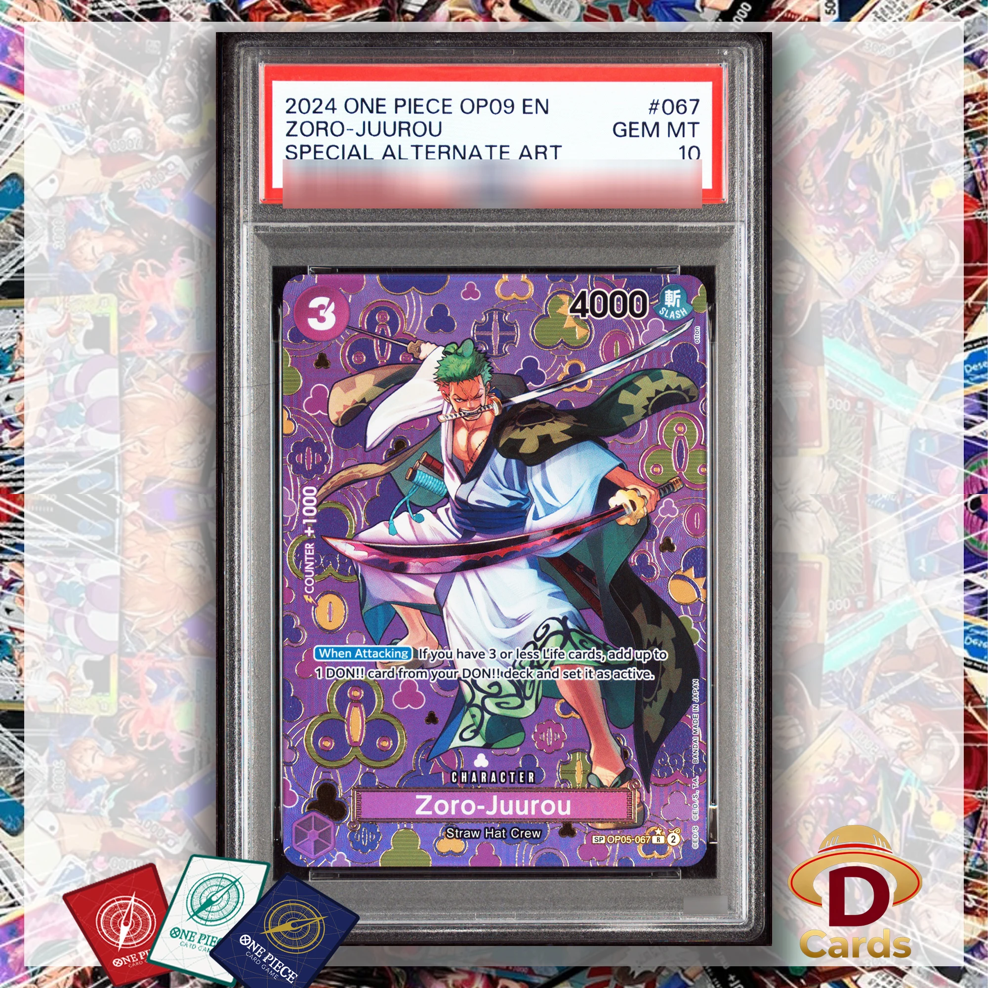 

Roronoa Zoro One Piece Card Special Art Series SEC No.OP05-067 Set P/S/A10 Gem mt 10 Card Game Anime Proxy Foil Cards