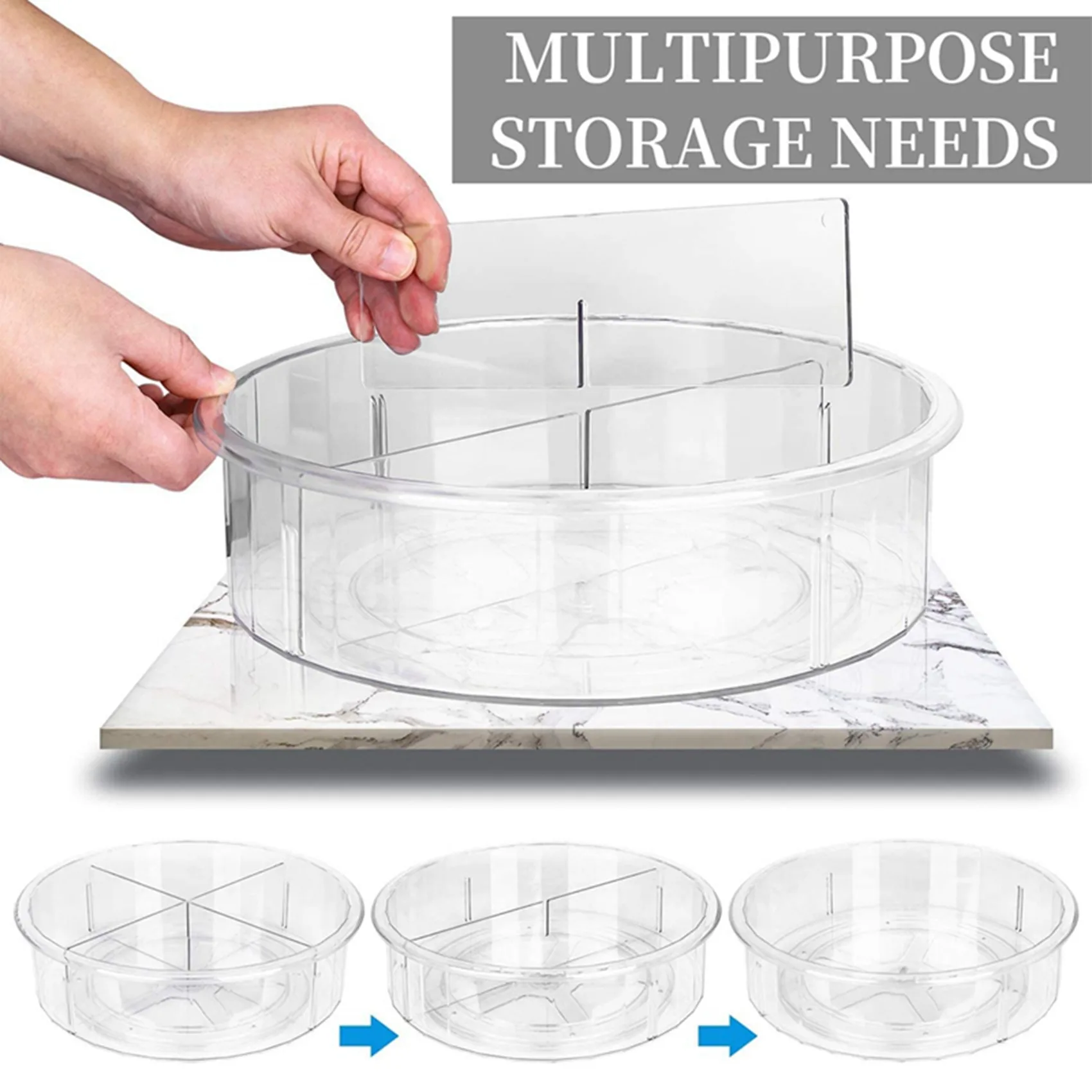 

2X Lazy Susan, органайзер для шкафа Lazy Susan, организация для кладовой, столешницы, полки, стола, ванной комнаты, прозрачный-ABQU