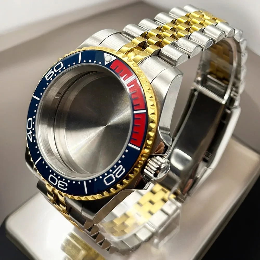 Orologio con movimento vecchio argento Cassa da 40 mm Quadrante da 28,5 mm NH34 NH35 NH36 NH38 NH39 NH70 GMT Sottoscatola Lunetta in ceramica Zaffiro in alluminio