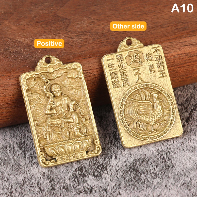 1X Chinese Zodiac Guardian God Pendant New Year Tiger Tai Sui Buming Buddha Empty Hiding Bodhisattva Puxian Pendant Lucky Amulet