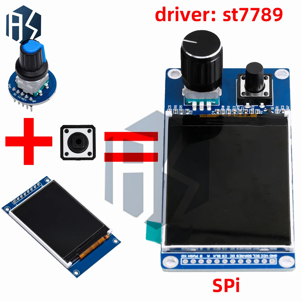 1,8-Zoll-2,4-Zoll-TFT-Bildschirm mit EC11-Drehgeber-Kombinationsmodul SPI-Schnittstelle LCD-Bildschirm für Arduino