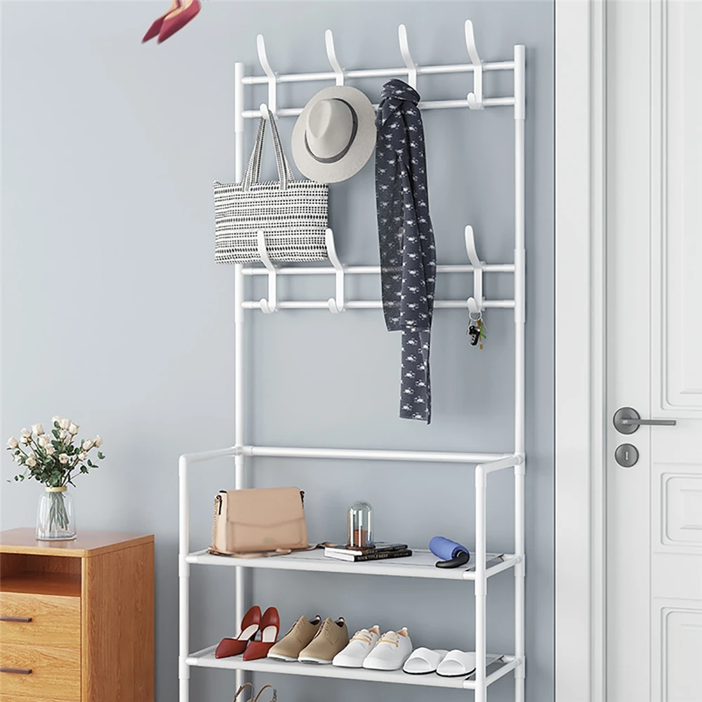 Storage Wardrobe Clothes Hanger Coat Rack Floor Hanger Clothing Drying Racks Hanger Shelf for Shoes Hat Furniture Wall Coat Rack