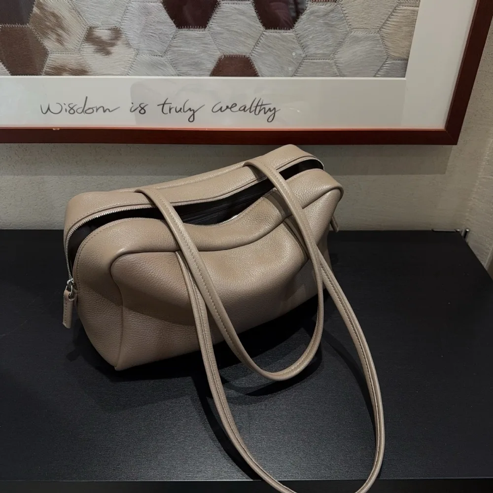 

[Full Leather Inside Outside] The First Layer of Cowhide Imitation Deerskin Single Shoulder Women's Bag Portable Underarm Bag