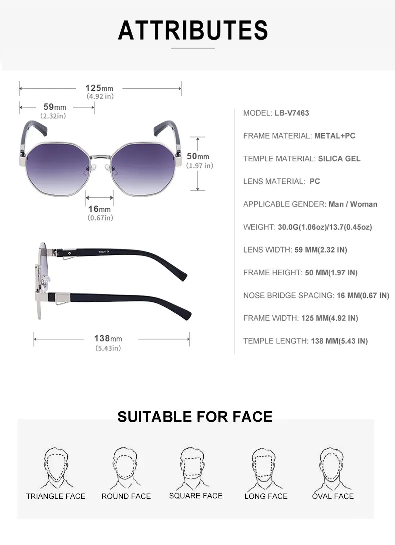 Achteck Vintage Sonnenbrille Frauen mit Kette Luxusmarke sexy quadratische Sonnenbrille für Damen Punk Brillen Sonnenbrillen uv400 – Detail 10