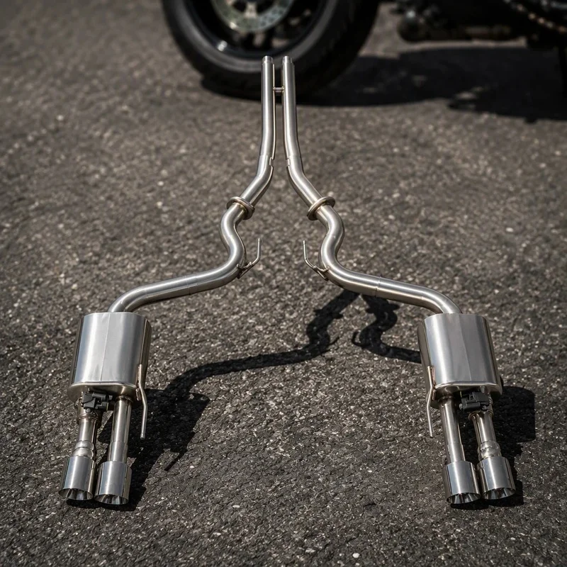 Stainless Steel  Mid Pipe Catback Exhaust System Muffler Custom for Ford Mustang Gt 5.0L Muffler Exhaust With Remote Control