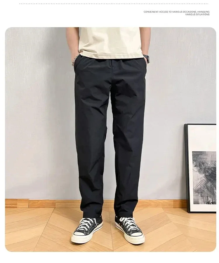 Sommerliche dünne Cargohose für Herren, lässige, schmal zulaufende Hose mit Reißverschlusstaschen, schnell trocknende Streetwear-Hose für den täglichen Gebrauch im Freien, S-3XL – Detail 8