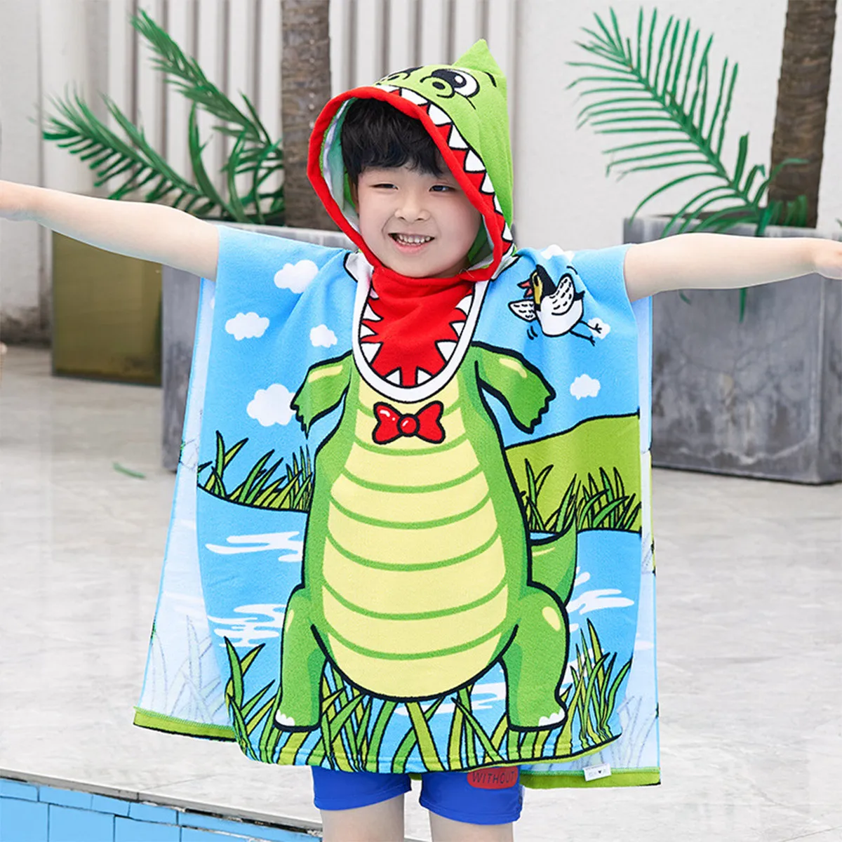 キッズバスタオルケープ-ソフト-吸水性-速乾性-鮮やか-色鮮やか-子供に適しています-自宅-プール-ビーチ-パーク-素敵です