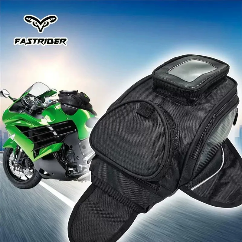 Motorcycle fuel tank bag with magnetic attachment Magnetic Fuel Tank Navigation Bag, Water-Resistant Motorcycle Riding Bag, Larg