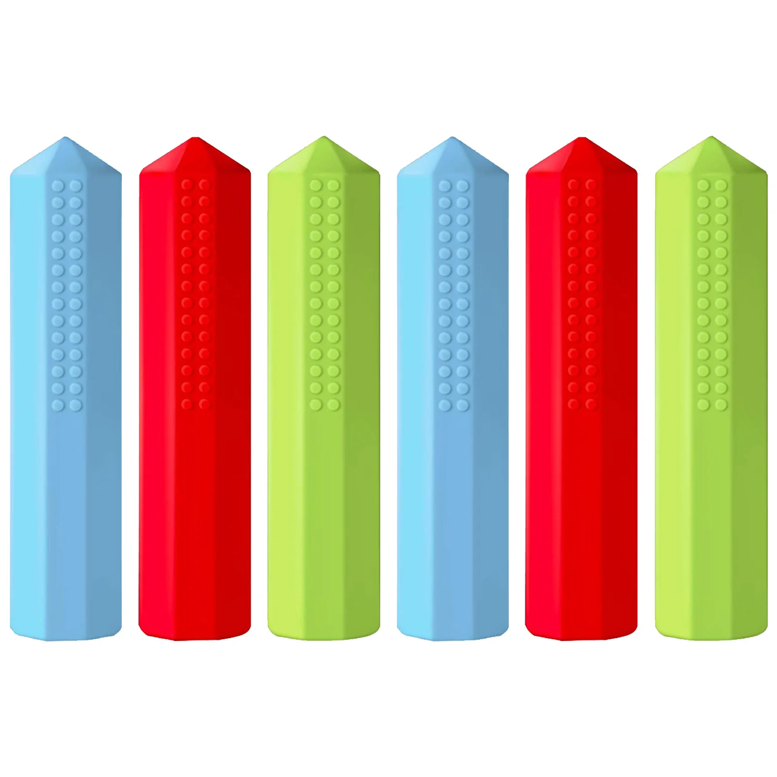 

6Pcs Colorful Silicone Pencil Chew Toppers for Sensory Stimulation Anxiety Reduction Writing Engagement Protective Design