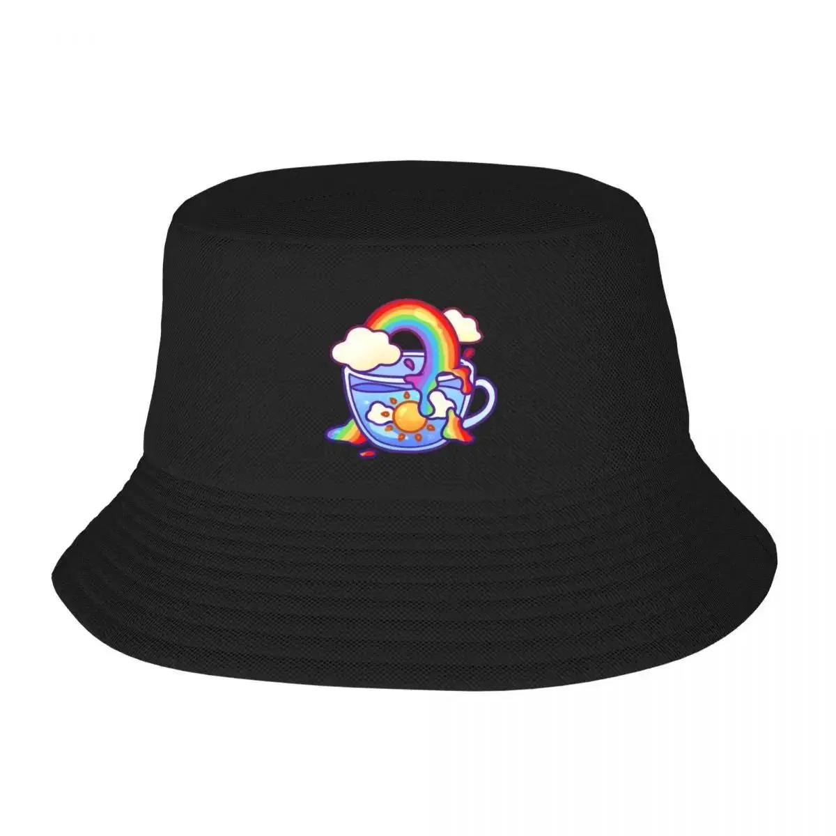 

2025 New Rainbow Sky Teacup Bucket Hat Beach Bag Fishing Hat Caps For Men Women's
