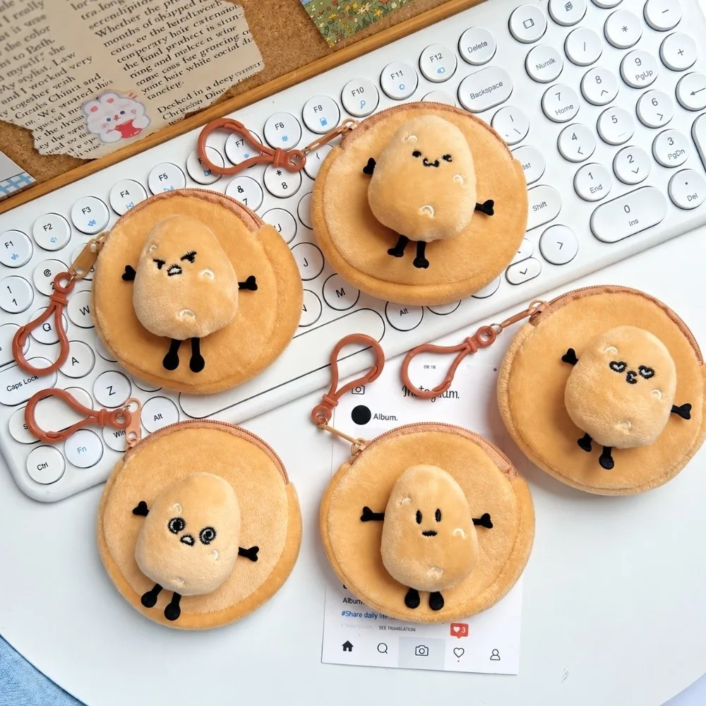 Creative Cartoon Potato Coin Purse Mini Small Wallet Round Portable Earphone Cable Storage Bag