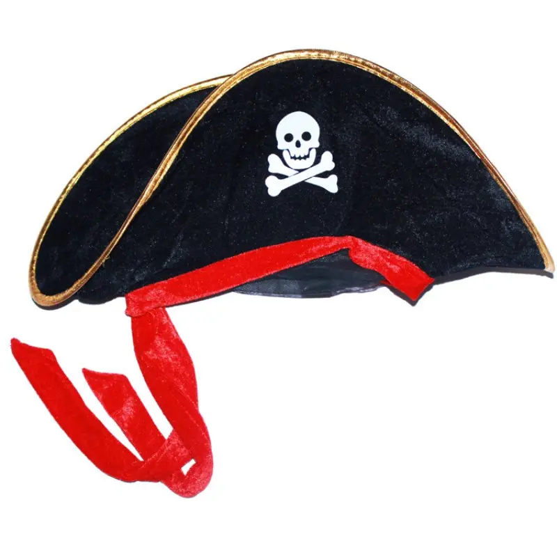 Halloween Red Streamer Pirate Hat Funny Costume Special Effects Party Party Role Play Stage Show Props Festival Carnival Costume