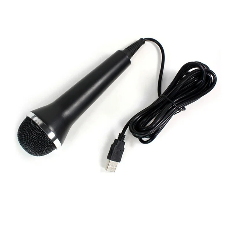 2X Microfono universale USB cablato Microfono karaoke per Switch Wii PS4 PS3 ONE/360/PC/PS2-[Y03A]