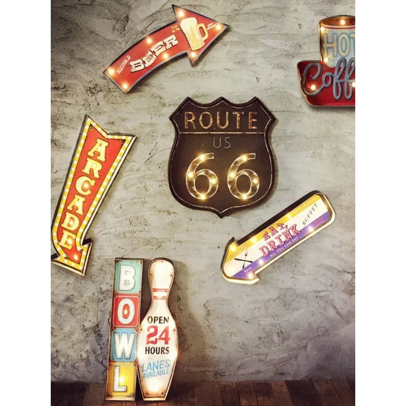 Bar café wall decoration American restaurant store signage creative wall decoration pendant