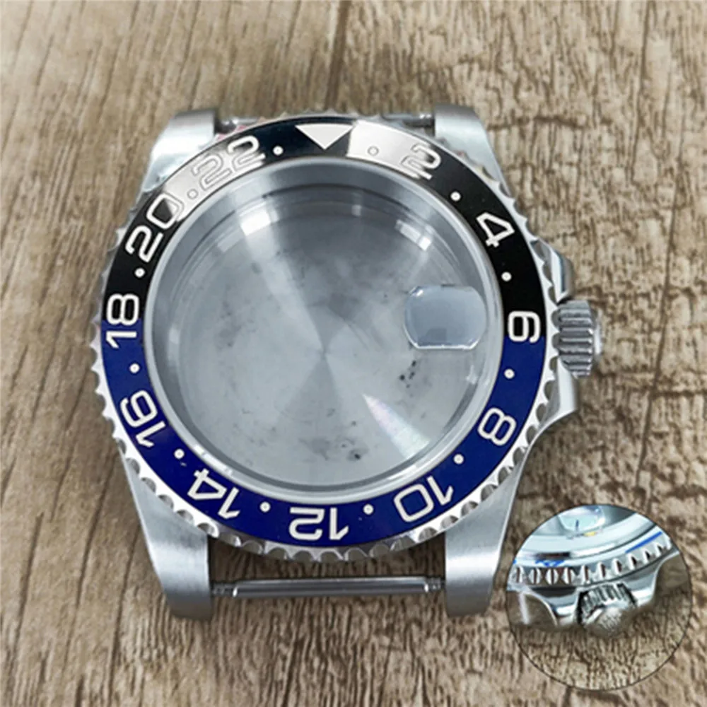 40mm 316L Steel Case Magnifying Sapphire Glass SUB/ GMT/ OMJ Dual Color Bezel For Japan NH35 Mechanical Movement Accessories