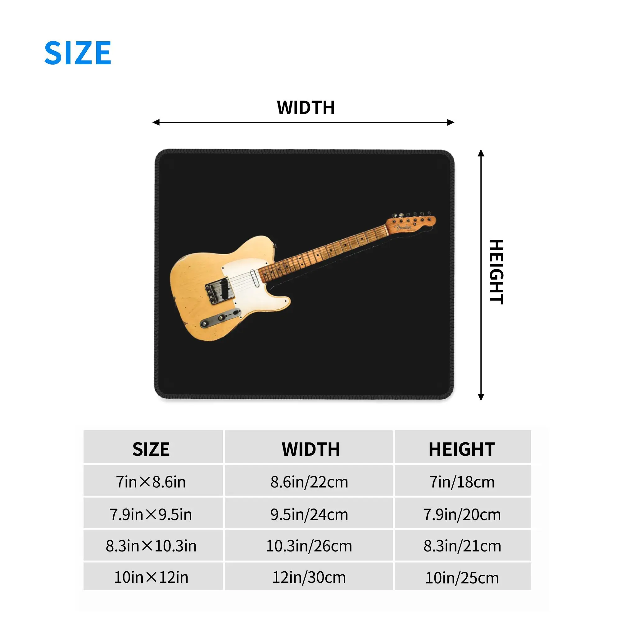 Блондинка Telecaster, гитара, потертый вид, коврик для мыши, компьютерная клавиатура, коврик для мыши, геймерский ПК, ноутбук, настольный коврик, офисные коврики для стола