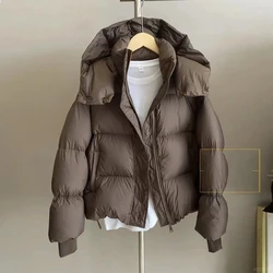 2024 New Autumn Winter Jacket Women Fashion Lightweight Hooded Down Cotton Overcoat Female Loose Casual Warm Parkas Outerwear