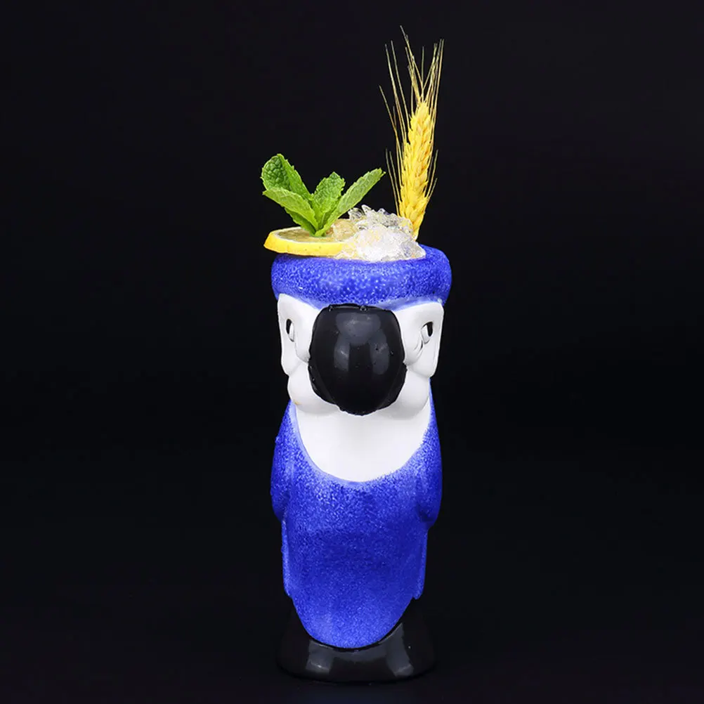 

1Pcs High Grade Ceramic Cocktail Cup Parrot Shape Creative Large Capacity Hawaii Party Bar Supplies Creative Mug