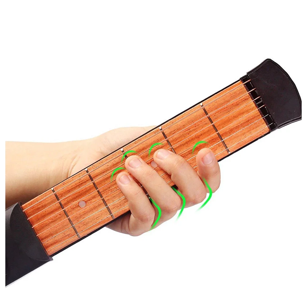 Portable 6-Tone Pocket Guitar Chord Trainer Practice Tools Rotatable Chords Chart Screen guitar finger exerciser for Beginner