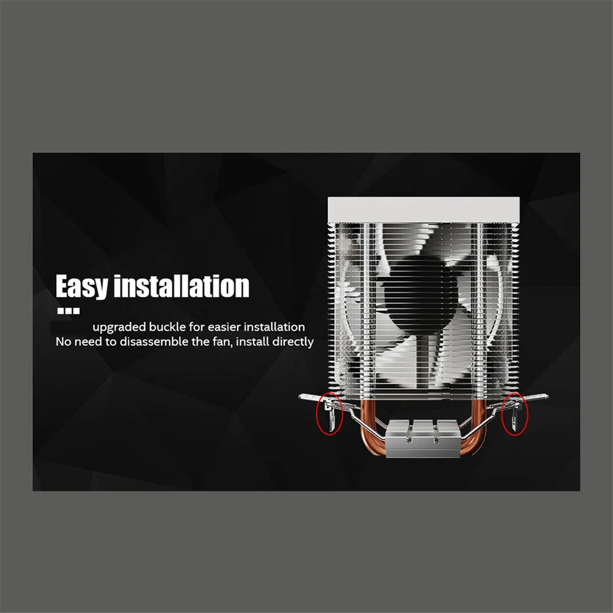 ABYB KF200 CPU Cooler ARGB Quiet Fan 2 Heat Pipes Air Radiator for FM1/FM2/AM2/AM3/AM4/AM5 PC Processor Heatsink Cooler