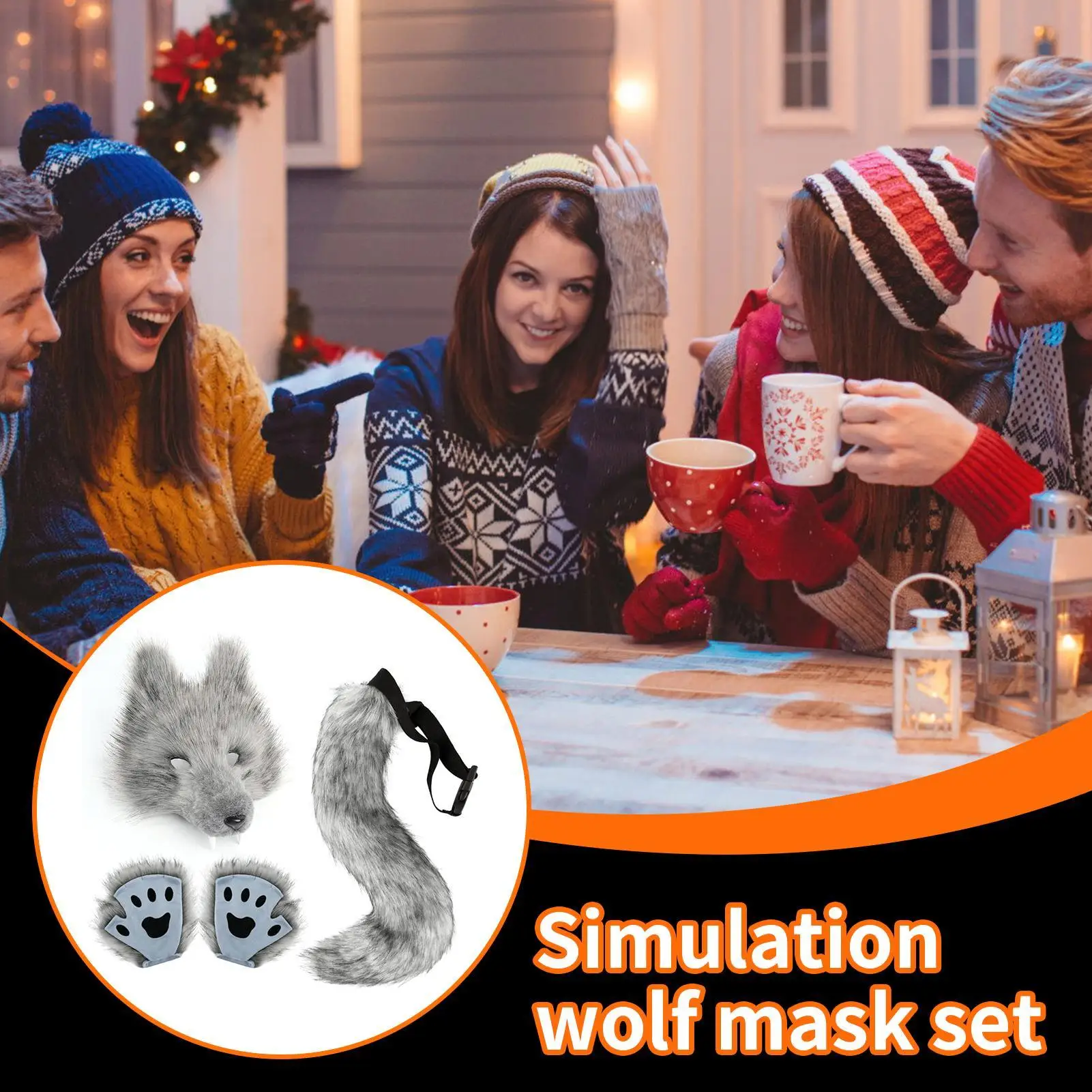 

Комплект костюма волка на Хэллоуин, аксессуары из искусственного волка, женский костюм для косплея с животными для вечеринки, карнавала, Рождества, ролевых игр, сцены