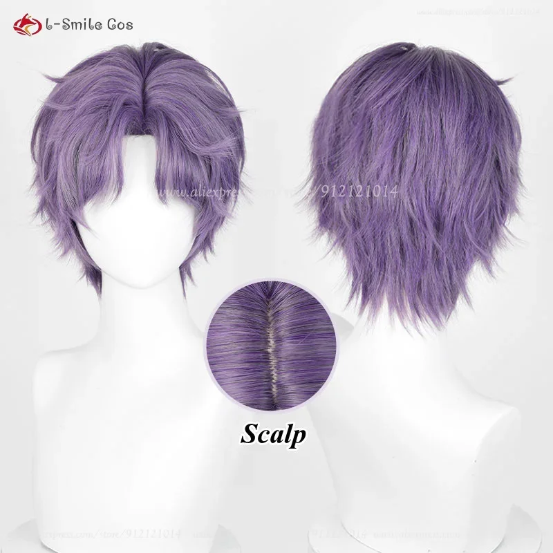 Rafayel Zayne Xavier Sylus Caleb Cosplay Wig Unisex Short Anime Wig Heat Resistant Synthetic Hair Halloween Party Wigs + Wig Cap