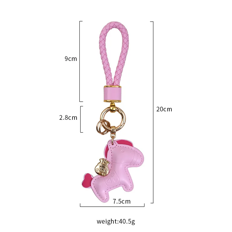 Leather Woven Rope Money Bag Decoration Creative Keychain Cute Backpack Trendy Car Keychain Bag Pendant Accessories