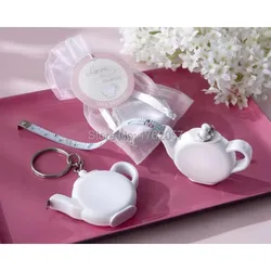 The guests present Wedding Gift Love is Brewing Teapot Measuring Tape Teapot Tapeline  Keychain party Favors 20pcs
