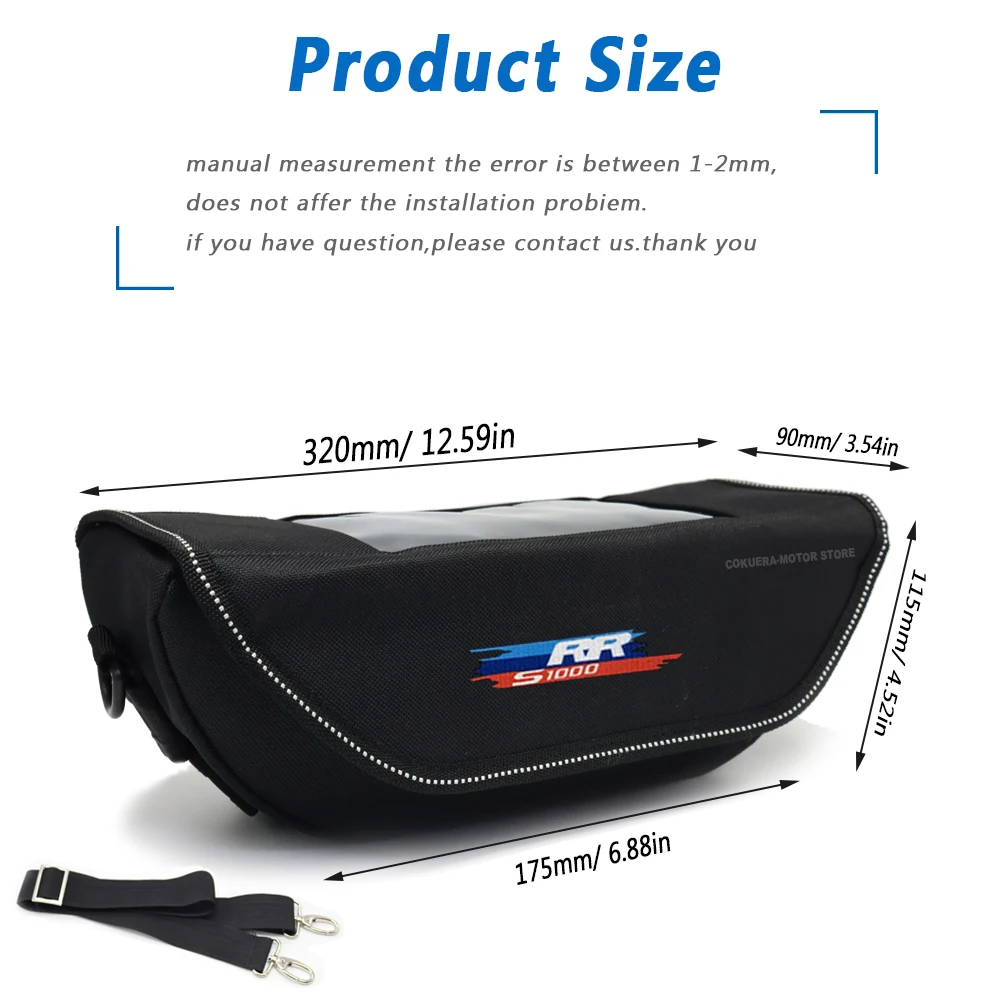 Bolsa de armazenamento para guidão de motocicleta, à prova d'água e poeira, para bmw s1000r s1000rr f750gs f800gs f850gs r1200gs r1250gs adv