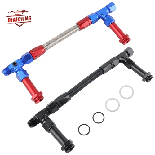 Imagen 2 del producto Kit de línea de combustible de doble alimentación AN8 8AN para carburador Holley 4150, línea de combustible de doble alimentación, manguera trenzada de acero inoxidable, piezas de automóvil