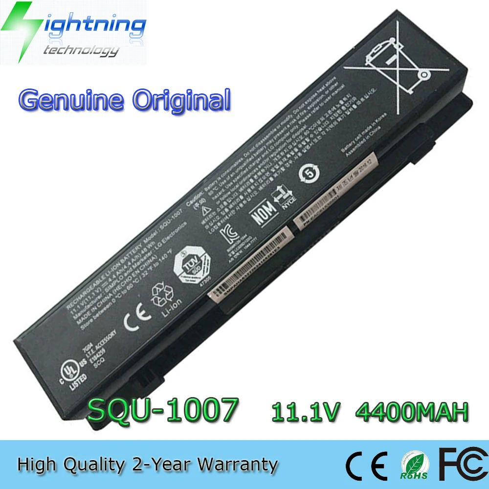 

New Genuine Original SQU-1007 11.1V 4400mAh Laptop Battery for LG Aurora S430 S530 Xnote P420 PD420 EAC61538601 SQU-1017 5200mAh