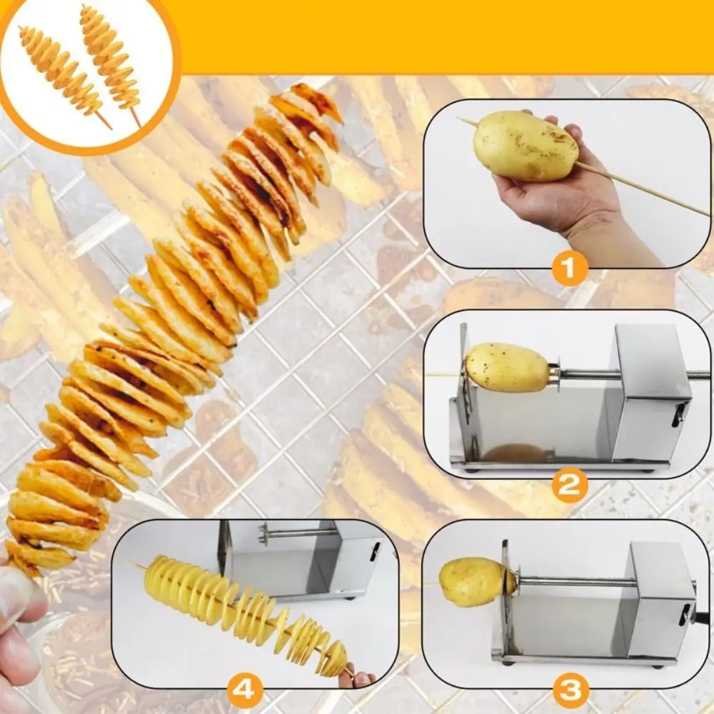 

Stainless Steel Twisted Potato Slicer Household Manual Spiral Potato Cutter Wear Resistant Manual Potato Twister Home Cooking