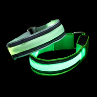 2pcs LED Luminous Armband Flash Reflective Night Running Camping Hiking Nylon Webbing Safety Strap Outdoor Gadgets Lightweight